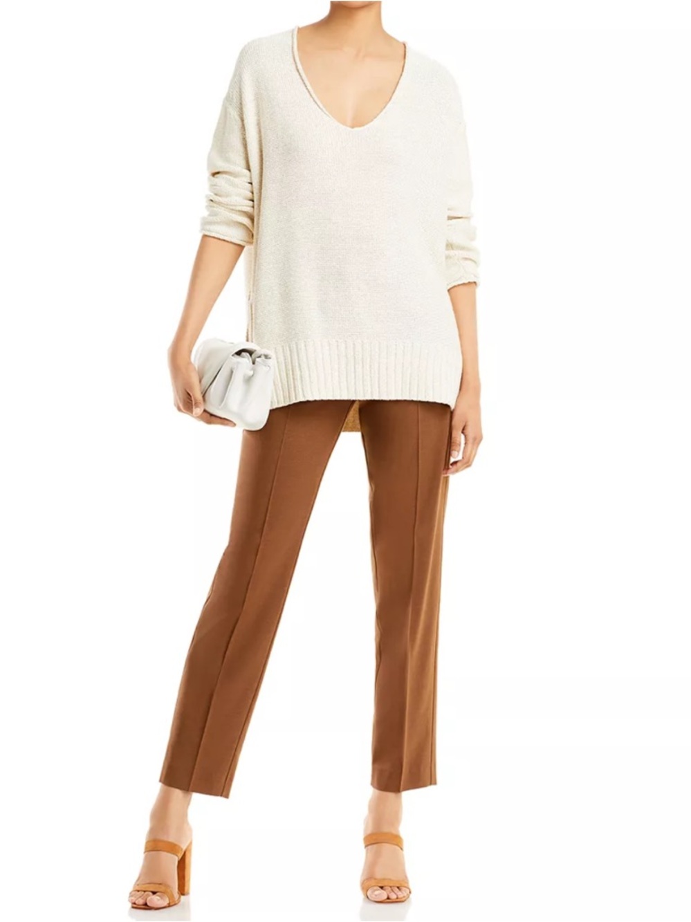 Lafayette 148 New York NWT Cloud Lurex Micro Paillette V-Neck Sweater (mix27)